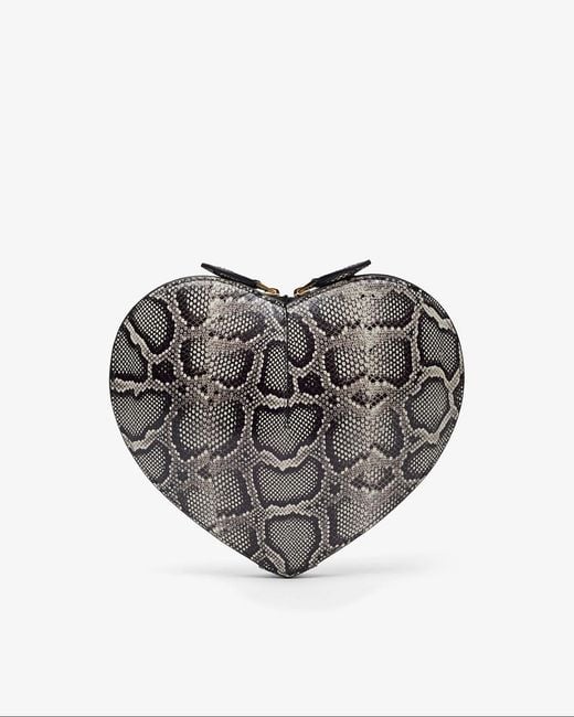 Alaïa Black Python-Print Le Cœur Bag