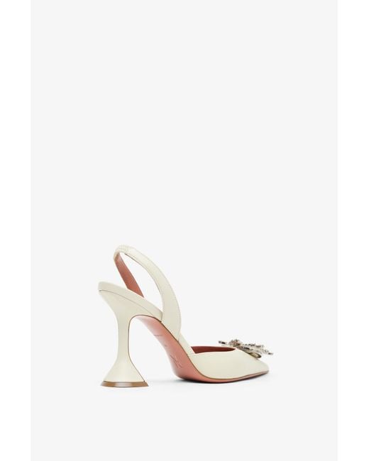 AMINA MUADDI White Begum 95 Leather Slingbacks