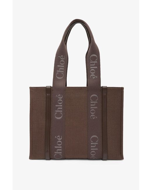 Chloé Woody Brown Medium Tote Bag