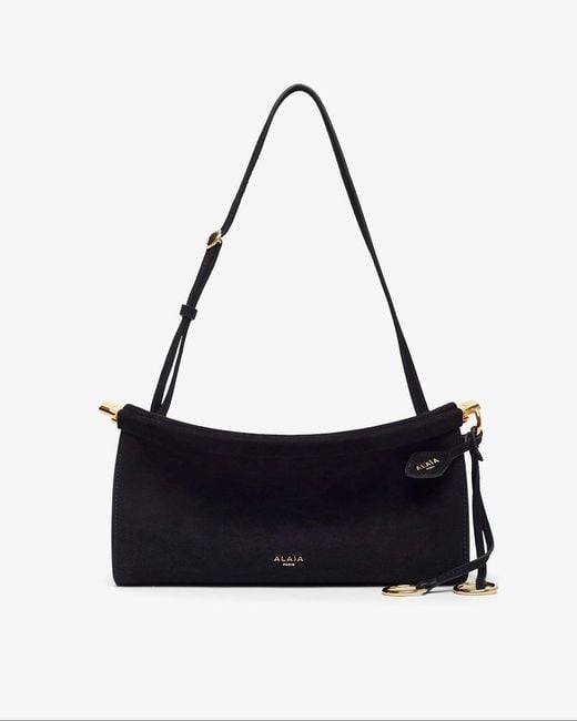 Alaïa White Le Click Ew Small Black Suede Bag