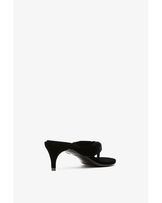 Alaïa White Infradito Velvet Thong Mules
