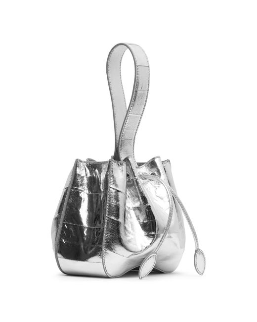 Alaïa White Rose Marie Silver Bracelet Bag