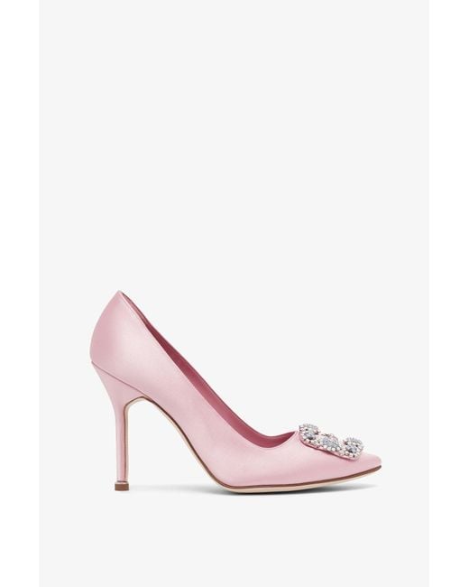 Escarpins Manolo Blahnik FATADUCABO 105 - Bout Ouvert - Rose Pailleté Or - Taille 40 - Neufs Avec Emballage