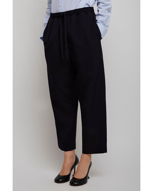 The Row Blue Orieno Dark Navy Wool Pants