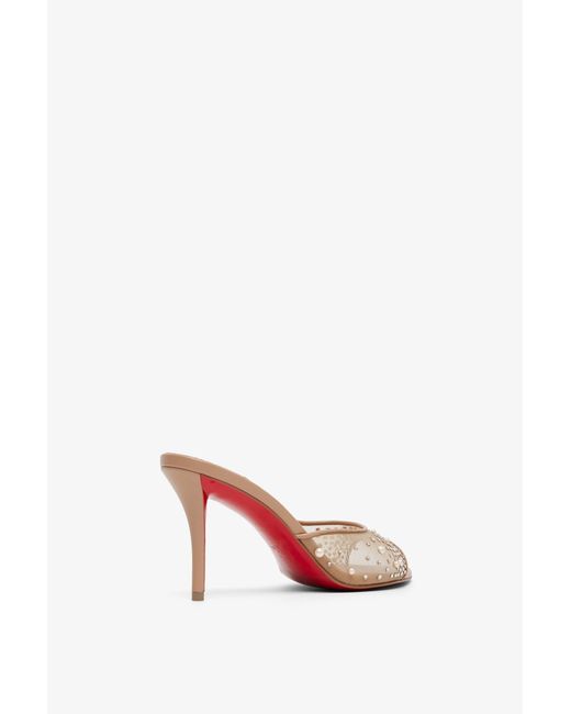 Christian Louboutin Multicolor Miss Z 80 Beige Strass Mules