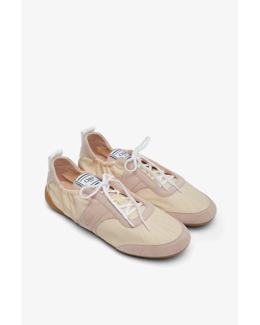 Chloé White Chloe Kick Blushy Beige Sneakers