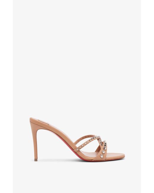 Christian Louboutin Pink Tatoosh 85 Beige Spikes Sandals