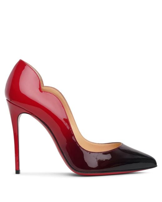 Christian Louboutin Red Hot Chick 100 Patent Degrade Pumps