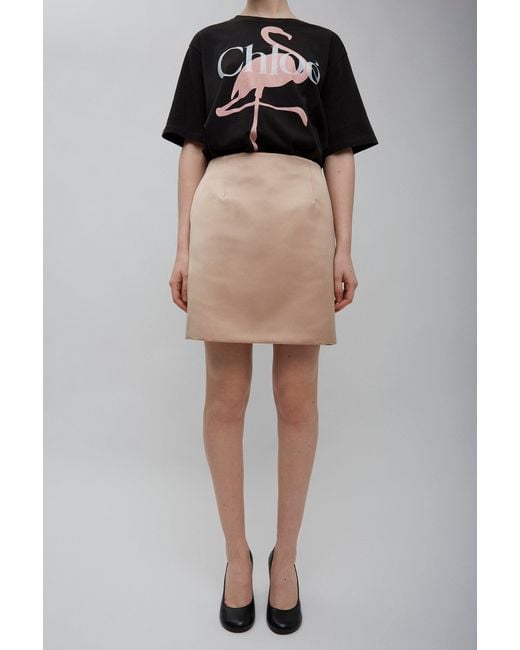 Chloé Natural Rose Dust Satin Skirt