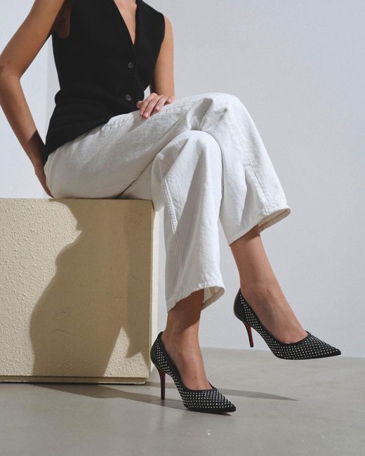 Christian Louboutin Apostropha 80 Black Mesh Pumps Lyst UK