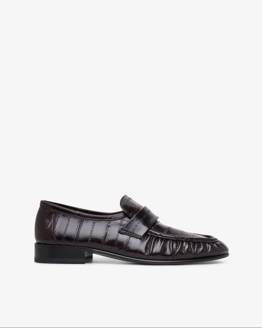The Row White Soft Brown Eel Loafers