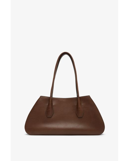 The Row Alger Brown Leather Shoulder Bag