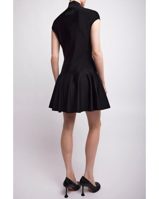 Givenchy Short Sleeve Black Flare Dress