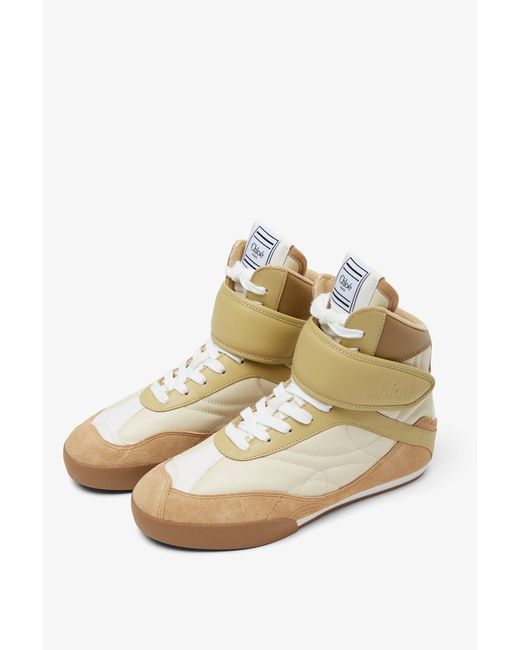 Chloé Natural Kick High-top Leather Sneakers