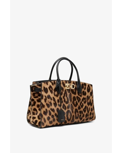 Ferragamo Multicolor The New Studio Leopard Bag
