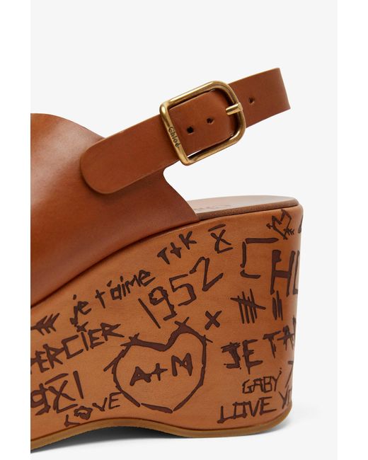 Chloé Maxime Brown Leather Sandals