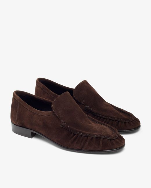 The Row Brown Soft Mocassin Two Suede Flats