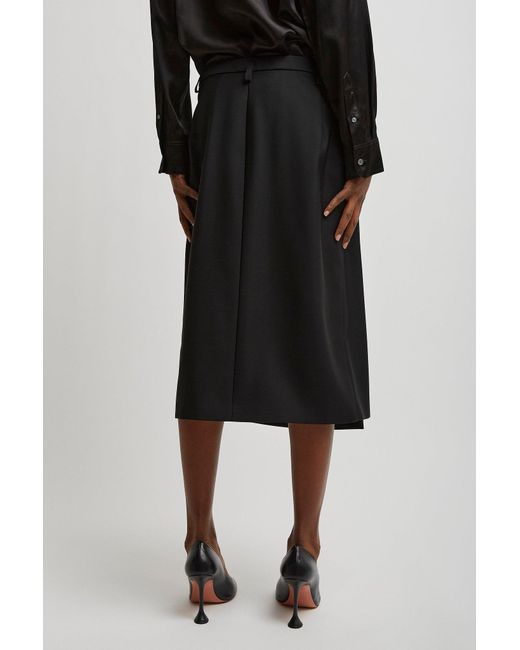 The Row Azarion Black Wool Skirt