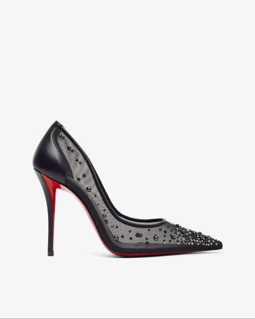 Christian Louboutin White Miss Z 100 Black Degrastrass Pumps