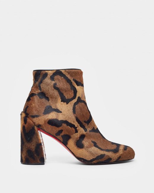 Christian Louboutin Brown Jane Leopard Calf Hair Sole Booties