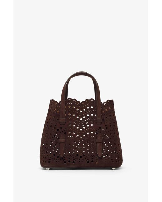 Alaïa Multicolor Mina 20 Vienne Vague Dark Brown Nubuck Tote Bag
