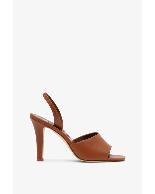 Manolo Blahnik Clotilde 105 Brown Leather Sandals