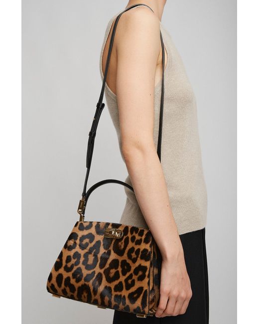 Ferragamo Brown The New Studio Leopard Box Bag