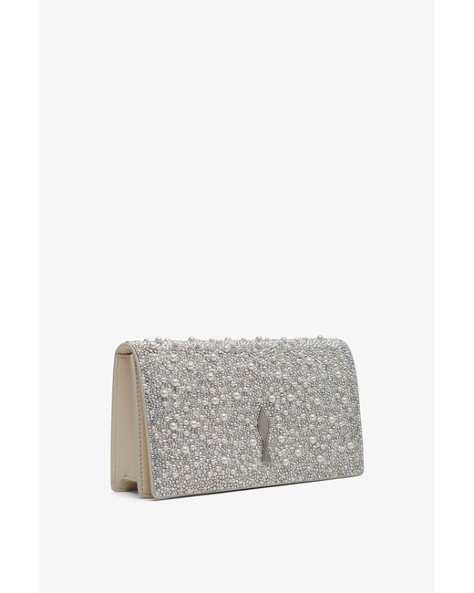 Christian Louboutin Gray Bettina Sliver Strass Clutch