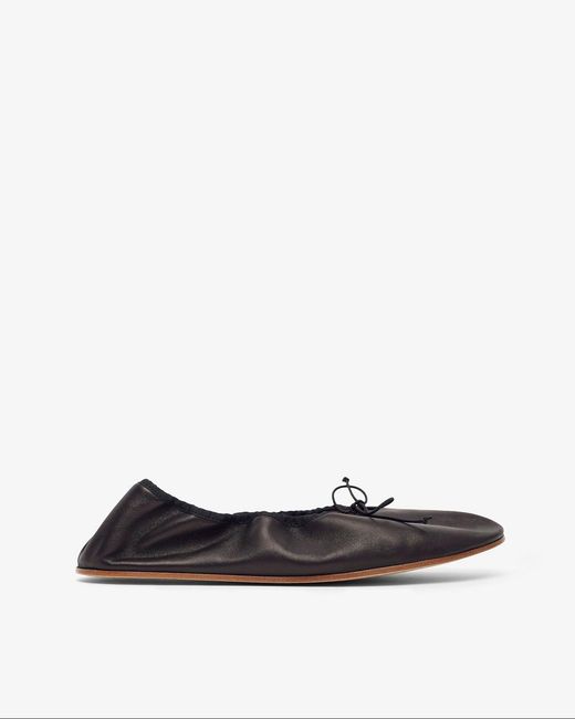 The Row White Round Black Ballet Flats