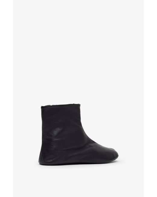 The Row Blue Stella Black Leather Boots