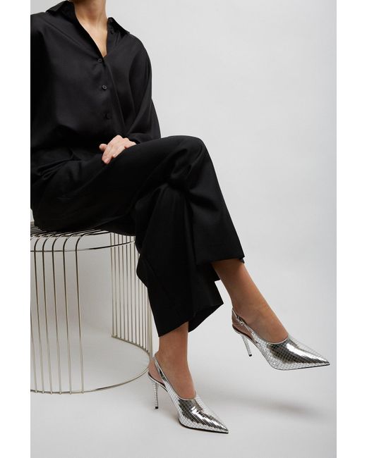 Alaïa White Mirror 90 Slingbacks