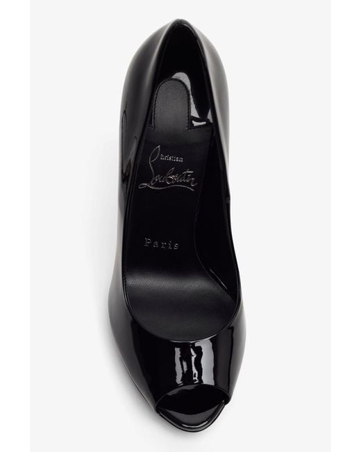 Christian Louboutin White Lady Z 120 Black Patent Pumps