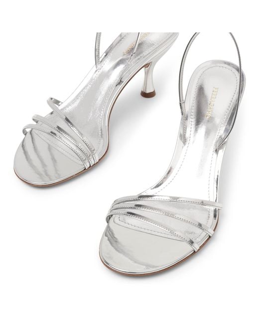 Ferragamo hotsell silver sandals