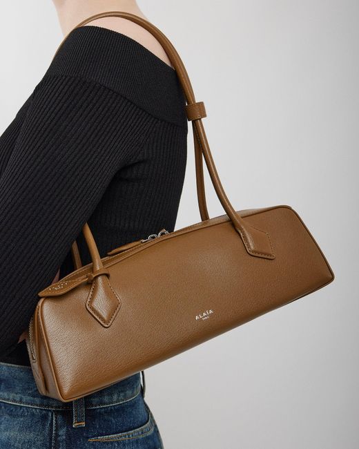 Alaïa White Le Teckel Medium Khaki Green Bag