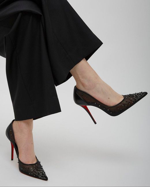 Christian Louboutin White Miss Z 100 Black Degrastrass Pumps