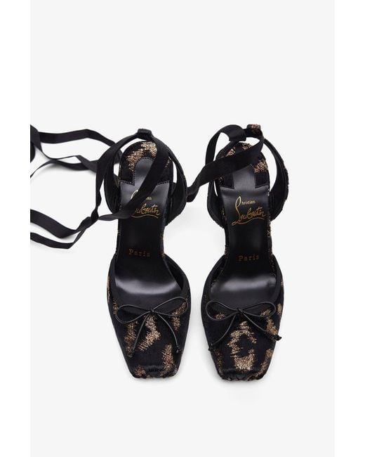 Christian Louboutin Black Cassia 100 Velvet And Lamé Pumps