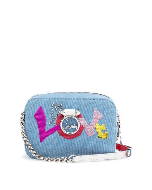 Christian Louboutin Blue Rubylou Mini Denim Shoulder Bag