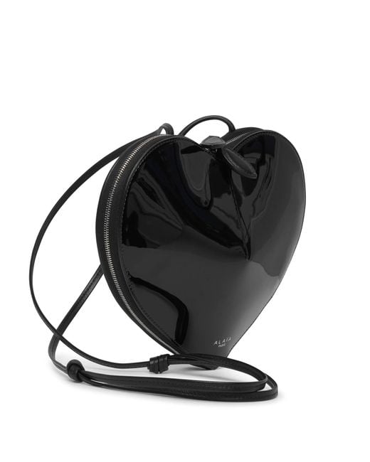 Alaïa Le Coeur Black Patent Crossbody Bag