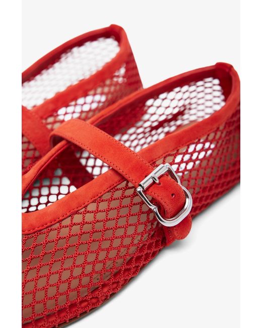 Alaïa Red Mesh Ballet Flats