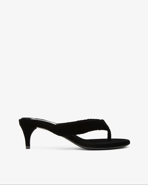 Alaïa White Infradito Velvet Thong Mules