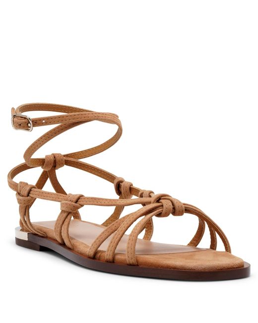 Chloé Brown Uma Beige Suede Flat Sandals