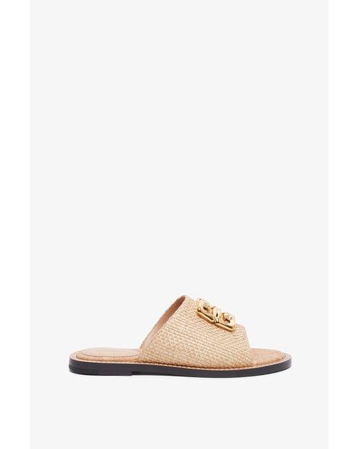 Givenchy White 4g Liquid Raffia Flat Mules