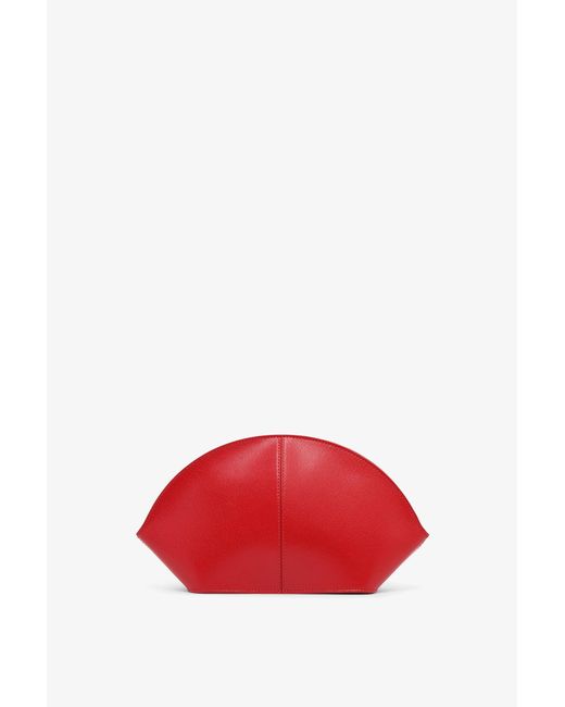 The Row Mel Red Leather Clutch