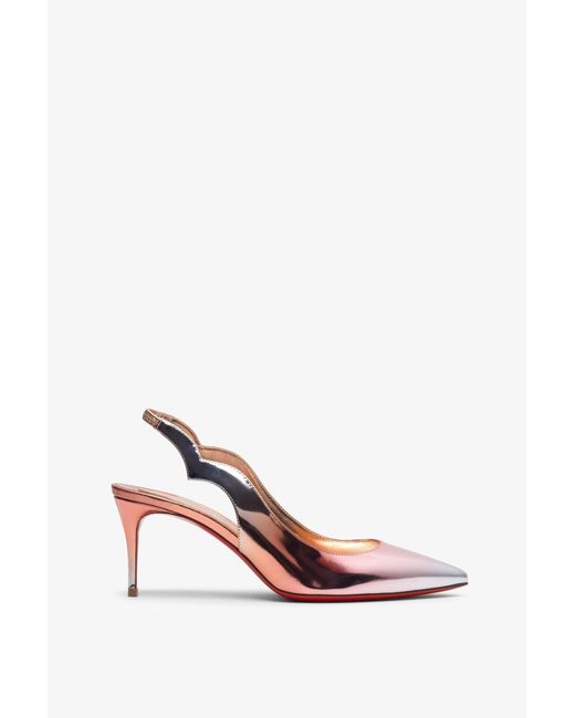 Christian Louboutin Pink Hot Chick 70 Metallic Patent Slingbacks