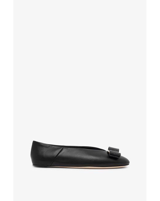 Ferragamo Vanna Black Ballerinas