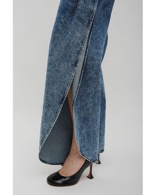 Alaïa Blue Side-Split Petal Round Jeans