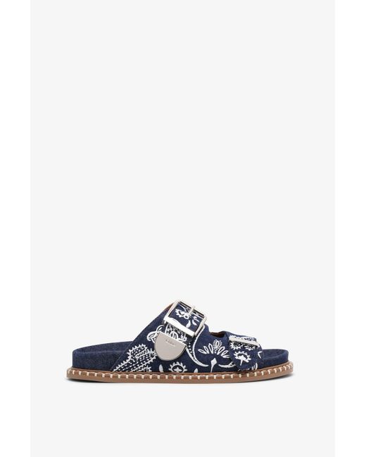 Chloé White Rebecca Denim Flats