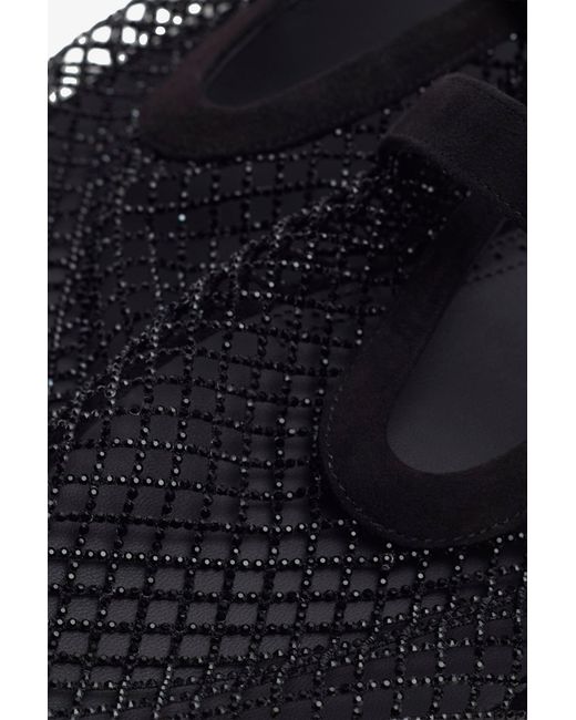 Alaïa White Strass Mesh Suede Ballet Flats