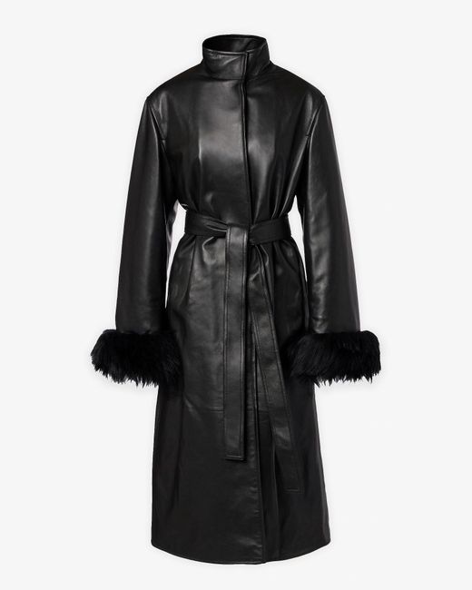 Alaïa Alaia Black Leather Long Coat