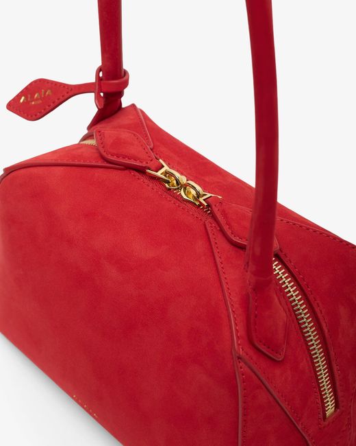 Alaïa Le Bouledogue Small Red Suede Bag